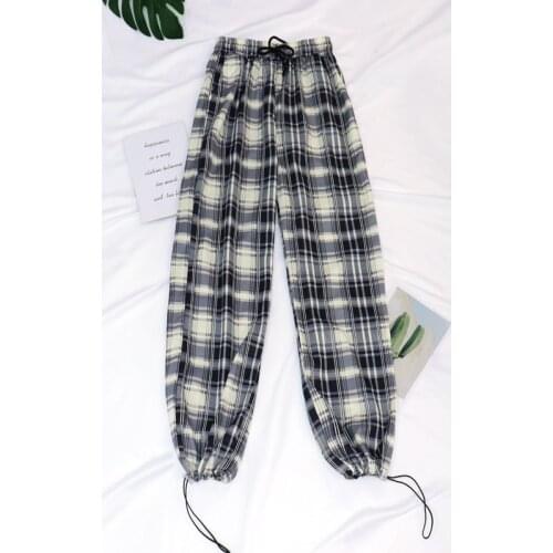 90s Fashion Plaid Pants for Women Plus Size Trousers 2021 Streetwear Woman Harem Pants Autumn Ladies Hip Hop Causal Pants Lady