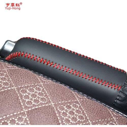 Yuji-Hong Car Handbrake Covers Case for Ford Mondeo 2007-2012 Auto Handbrake Grips Genuine Leather Cover