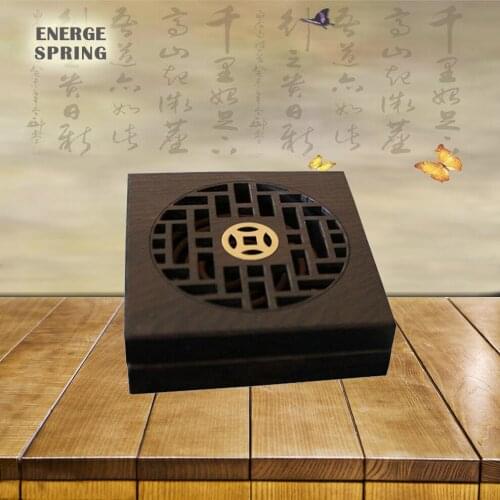 Wooden Incense Box African Rosewood Incense Burner Copper Coin Coil Incense Burner Deodorant Incense Holder Ebony Incense Burner