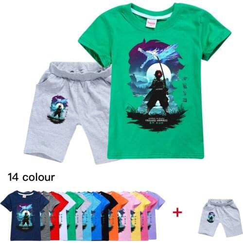 Children Clothing Sets Kids Cotton Tops+shorts 2pcs Sets Baby Boy Cute Anime T Shirt Girls Outfit Children Shorts Sport Suit