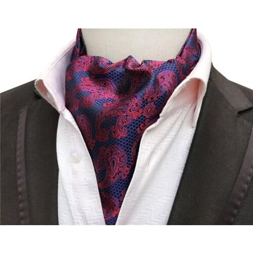 Mens Neck Ascot Gentlemen Cravat Ties for Wedding Party