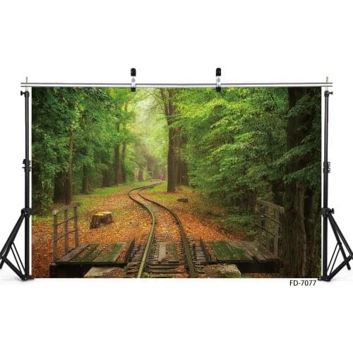 Nature Railway in Autumn Forest Photography Backdrop Custom Backgrounds Photo Studio for Children Baby Portrait Dolls Photophone