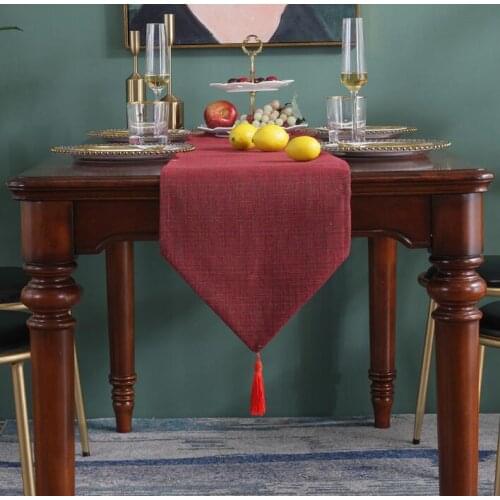 Fyjafon Table Runner 30*300 Wine Red Runners Thick Gray Blue Decoration Table Runner Bed Runner 30*180