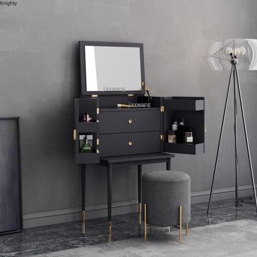 Italian Light Luxury Household Dressers Folding Dressing Table Storage Cabinet One Bedroom Furniture Princess Makeup Cabinet mc