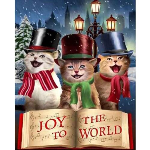 5D DIY Diamond embroidery Christmas gifts snow cat diamond painting Cross Stitch animals full drill Rhinestone mosaic wall decor