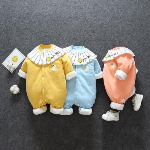 Baby Romper Infant Cute Clothes 0-12M Newborn Girl Clothes Funny Fall Baby Costume Soft Warm Outfit Ropa Bebe Jumpsuit Baby Bibs
