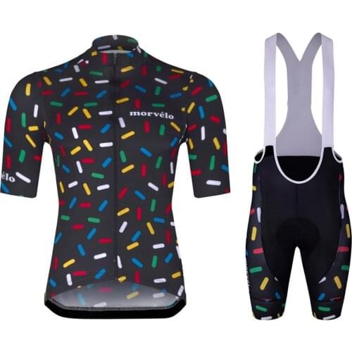 Mens Cycling Clothing Set Short Sleeve Jersey and Bib Shorts for Summer