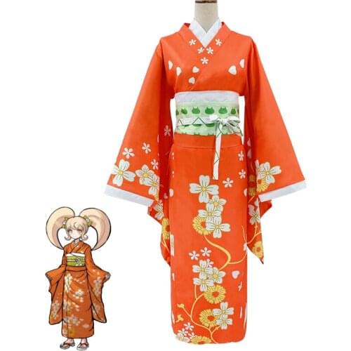 DanganRonpa 2 Hiyoko Saionji Cosplay Costume Girls Dress Women Kimono Halloween Carnival Uniforms Fancy Suit