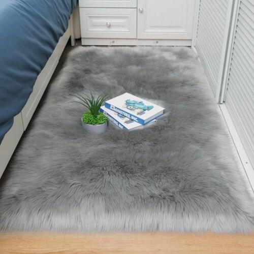 Bedroom carpet Soft fluffy Sheepskin Fur Area Rugs nordic center living room carpet Bedroom Floor White Faux Fur Bedside Rug