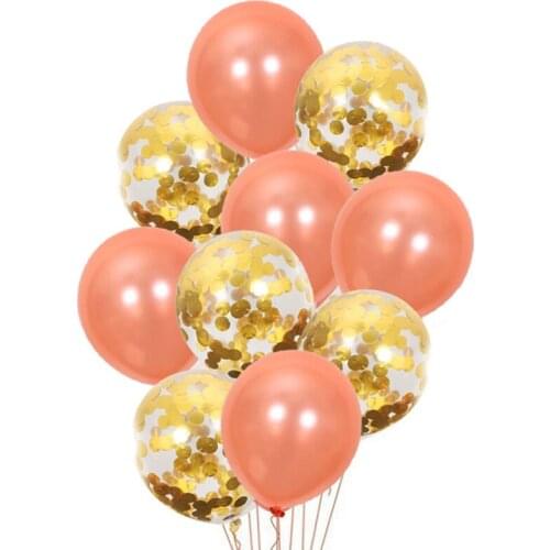 12 inch rose gold latex ball sequined confetti balloon set golden balloon birthday party wedding atmosphere decoration balloon