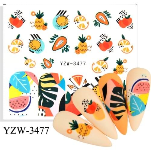 Summer Fruit Water Transfer Sticker Fruit Nail Design Nail Stickers and Decals Nail Art Decorations Accesoires Sliders for Nails