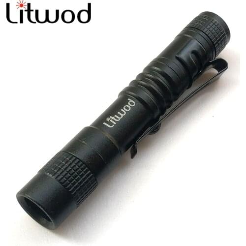 Litwod Bulbs Flash Light Camping Lamp Led Pen Flashlight Torch Aluminum 1000 5w Black Shock Resistant Q5 Single File Use Baa