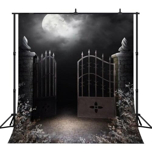Lyavshi photography background iron door dark horrifying Halloween backdrop photobooth photocall fantasy props