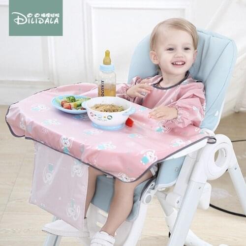 Muslin Baby Bib Infant Anti-dirty All-in-one Clothing Children Dining Table Cushion Kids Girls Boys Long Sleeve Gown