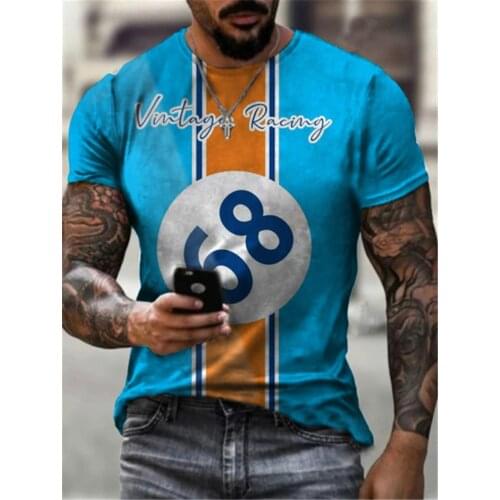 Mens Digital Printed Short Sleeve T-Shirt O-Neck Slim Sports T-Shirt Short Sleeve 68 Polyester Material