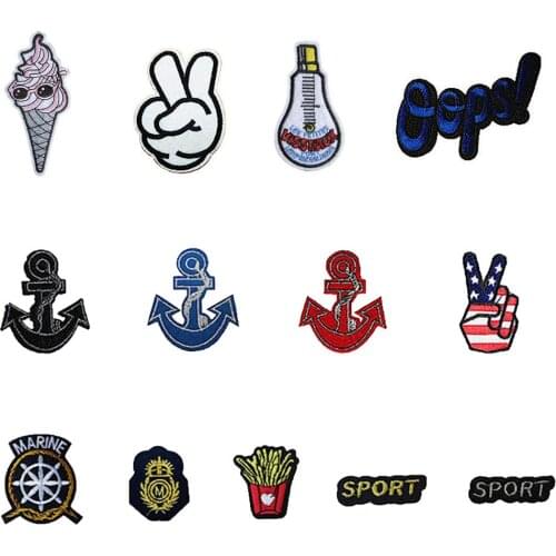 Fashion DIY cartoon badge embroidery clothes iron patch ironing clothing sewing supplies accessories stickers 10~30pcs for sale