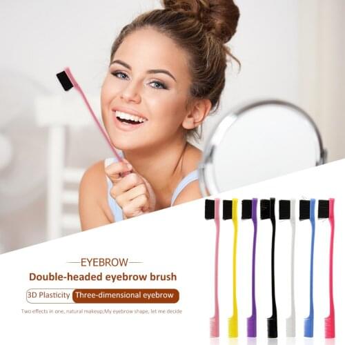Nylon Fiber Eyebrow Eyelash Comb 2 in 1 Double Sided Edge Control Eyebrow Brush Toothbrush Type Eyebrow Brush Combs