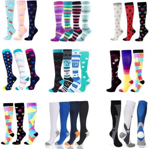 Wholesales Multi Pairs Compression Socks Knee Stockings Nursing Socks Men Women Fit For Medical Edema Diabetes Varicose Veins
