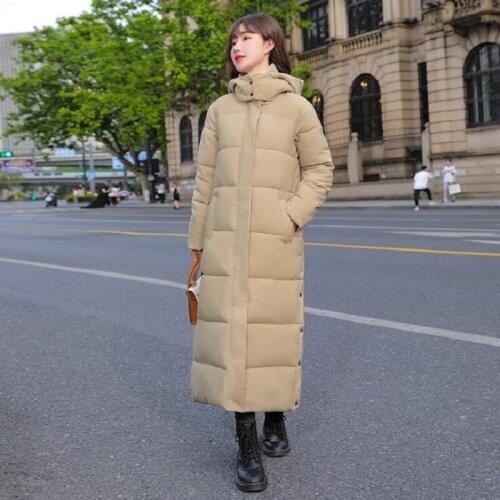2021 New Winter Women Jacket X-long Hooded Cotton Padded Female Winter Coat Womens Parka High Quality Warm Outwear