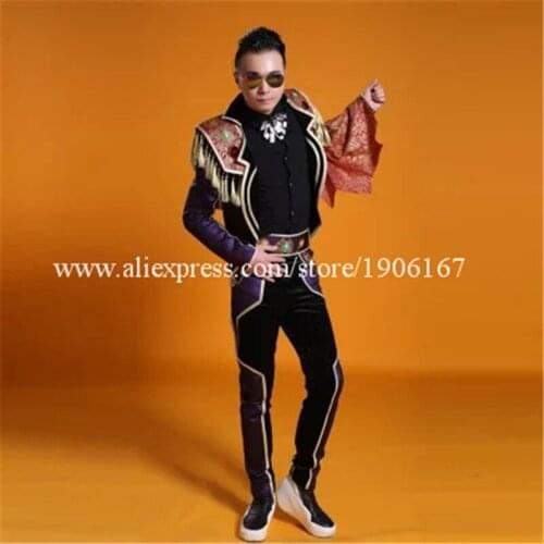 New Arrival Men Stage Ballrooom Costume TV Show Ballroom Man Clothing Party Halloween Performance DJ Singer Dance Outfit
