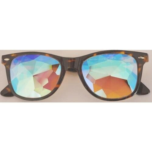 Tortois Frame Kaleidoscope Glasses Real Glass Lens