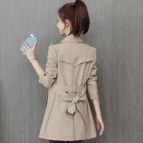 Women Windbreaker New Autumn Loose With Belt British style Casual Female Trench Coat Double breasted Khaki Elegant Ladies Coat