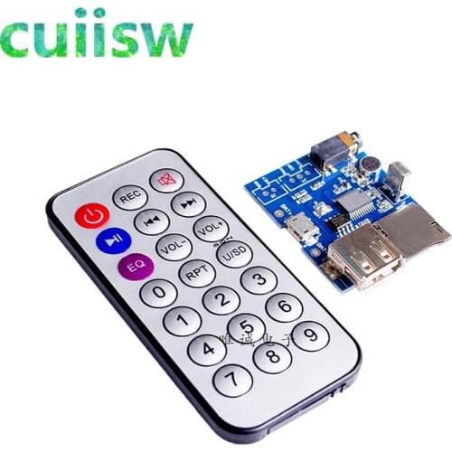 1Set USB 5V WMA+WAV+MP3 Three Decoder Board Audio Amplifier Player Decoding Module Support Remote Controller U-Disk TF Card