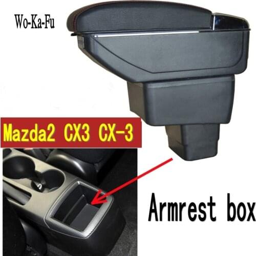 For skyactiv version cx3 CX-3 armrest box central Store content box with cup holder ashtray USB cx 3 armrests box cx3