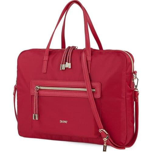 Portable messenger bag 15 "with adjustable shoulder strap and dual handle for women. Reinforced Base