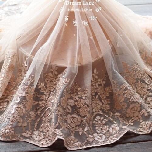 Wide Alencon Lace Trim Fabulous Embroidered Retro Lace Bridal Lace Costume Curtain Tablecloth Supplies 17.7Inches Wide 2 Yard