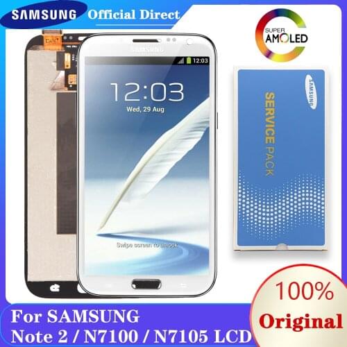 Super AMOLED Original LCD Display Touch Screen Digitizer for Samsung Galaxy Note 2 N7100 N7105 Replacement Parts
