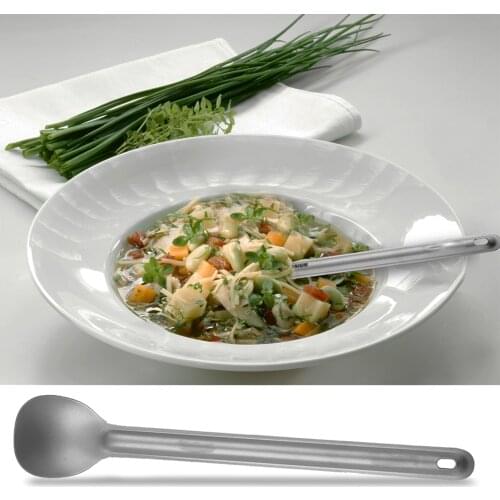 Titanium Long Spoon Portable Long Handle Spoon Flatware for Outdoor Picnic Camping Backpacking