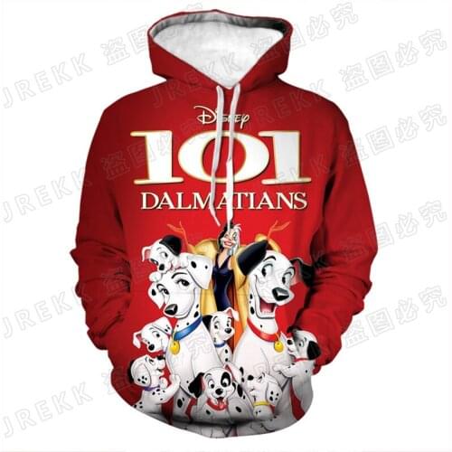 101 Dalmatians Disney Cartoon Anime 3D Print Mens Hoodies Casual Spring Streetwear Boy Girl Kids Oversize Sweatshirts Clothes