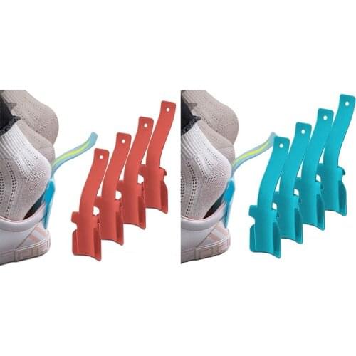 Slipper Assistant, 4 Pieces of Portable Socks Slider-Handle Shoe Horn-Shoe Lifter for Easy on and Off, Suitable for Men, Women a