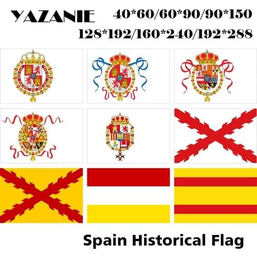 YAZANIE large Double Sided Spanish Empire 1760 1701 Coast Flag 1700-1771 Naval Ensign Cross of Burgundy Spain Flags and Banners