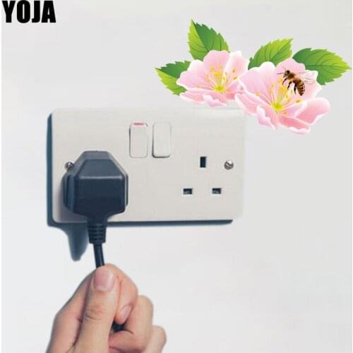 YOJA Funny Bees Flower Living Room Decor Wall Sticker Switch Decal 12ss0093