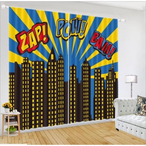 Custom size English letter Curtains Luxury Blackout 3D Window Curtains Living Room decorate Drapes Cortinas Rideaux pillowcase