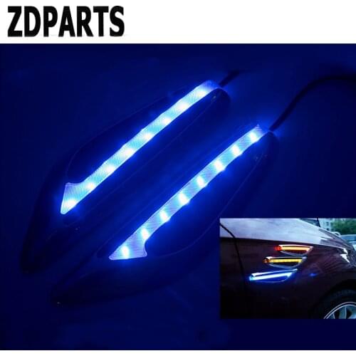 ZDPARTS Car Fender Side Air Vent Trim Warning LED Sticker For Renault Megane 2 Logan Captur Alfa Romeo 159 Chevrolet Cruze Jeep