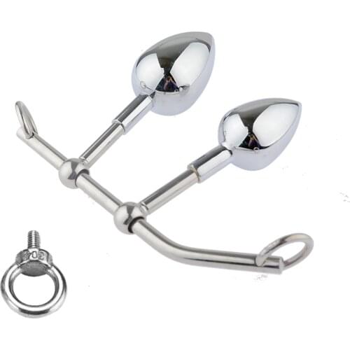 Female Adjustable Double Butt Plug Anal Hook With Pull Ring Stimulator Masturbator Massager G-spot BDSM Sex Toys for Women