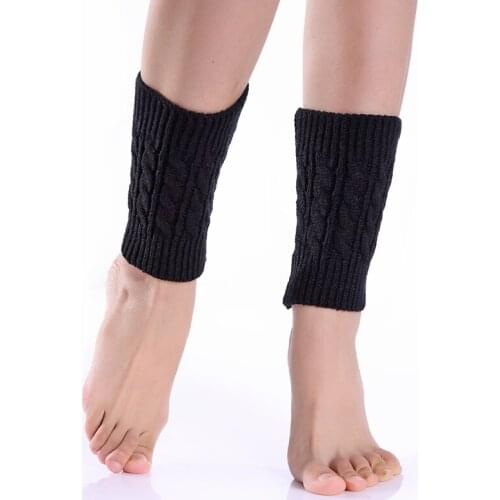 1Pair Women Short Knitting Leg Warmers Autumn Winter Warm Foot Boots Cover Socks Hemp Flowers Knit Toppers Boot Short Sock Cuffs