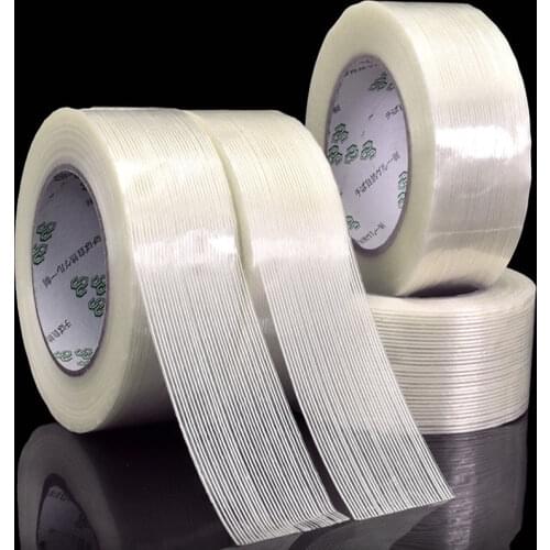 1pcs 50M fiber tape strong glass fiber tape high temperature resistant non-marking single side stripe tape 5MM/10MM/15MM