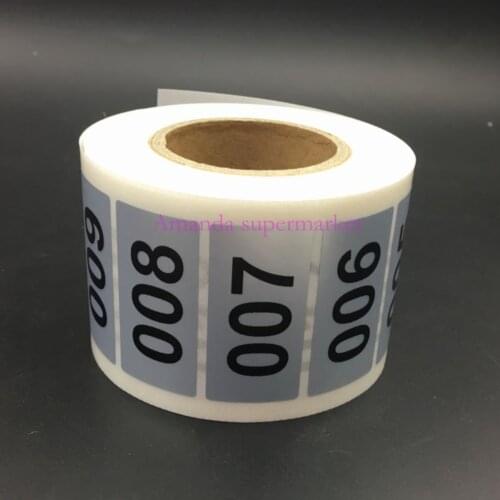 1000 labels 1 to 1000 Uninterrupted Number Stickers Waterproof Black Letters