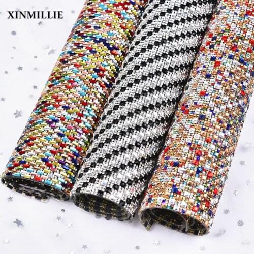 24*40cm/Roll Mix Color Rhinestone Trimming Hot Fix Self Adhesive Banding Wedding Decoration Accessories Crystal Mesh DIY Clothes