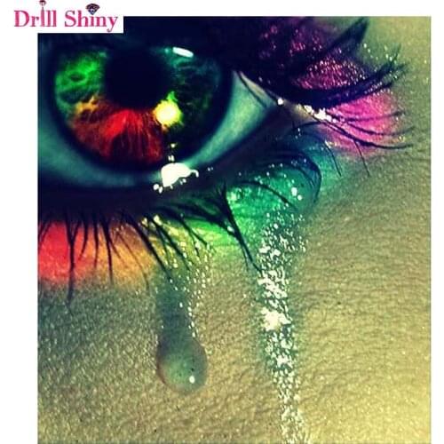 Full Square Diamond 5D DIY Diamond Painting "crying eyes" Embroidery Cross Stitch Rhinestone Mosaic Painting Decor