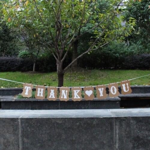 1Set Handmade THANK YOU Wedding Bunting Banner Photo Booth Props Party Garland Decoration Prop