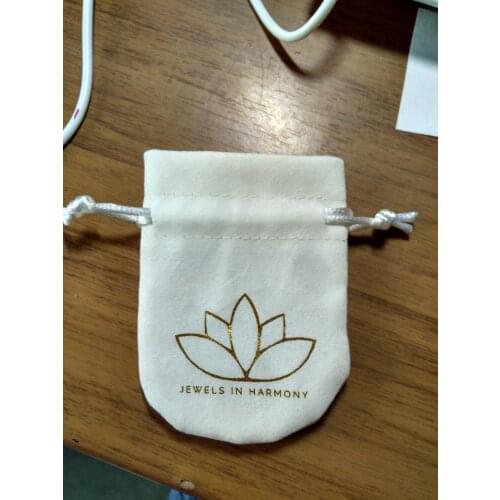 White Velvet bag customized Logo velvet Gift Bags velvet Jewellry drawing Package Pouch