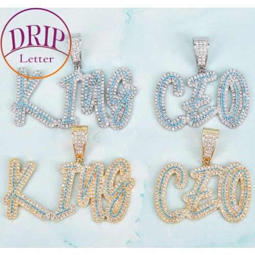 No Chain Custom Name Line Letters Necklace Mens Hip Hop Rock Jewelry