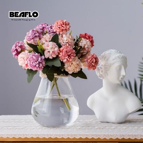 10 Heads Artificial Flowers Hydrangea Wedding Bouquet Decoration Artificial Flower Fake Flower For Home Decor flores