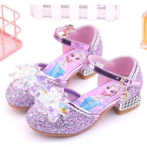 Disney Girls Sandals Summer Children Fish Mouth Shoes Little Girls Crystal Sandal Frozen elsa Princess Shoes