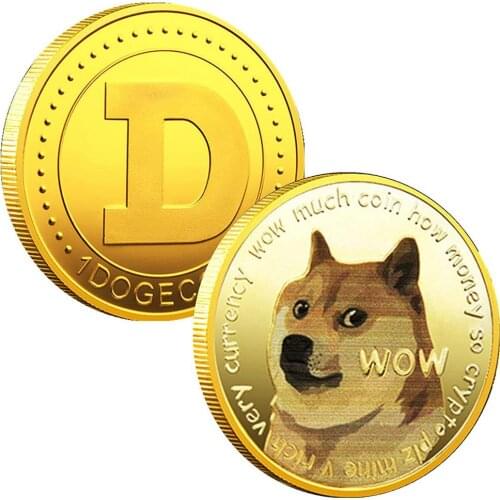 2021 New Gold Dogecoin Coins Commemorative Collectors Gold Plated Doge Coin Digital Currency Collective Coins